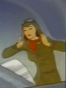 Lois in pilot's helmet, 1941